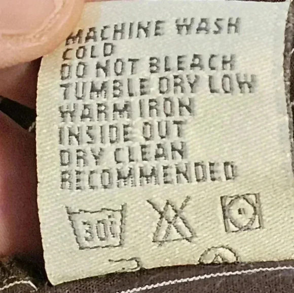 Vintage Mens L Eighty Eight brown with white pinstripe button down oxford shirts - Picture 8 of 8